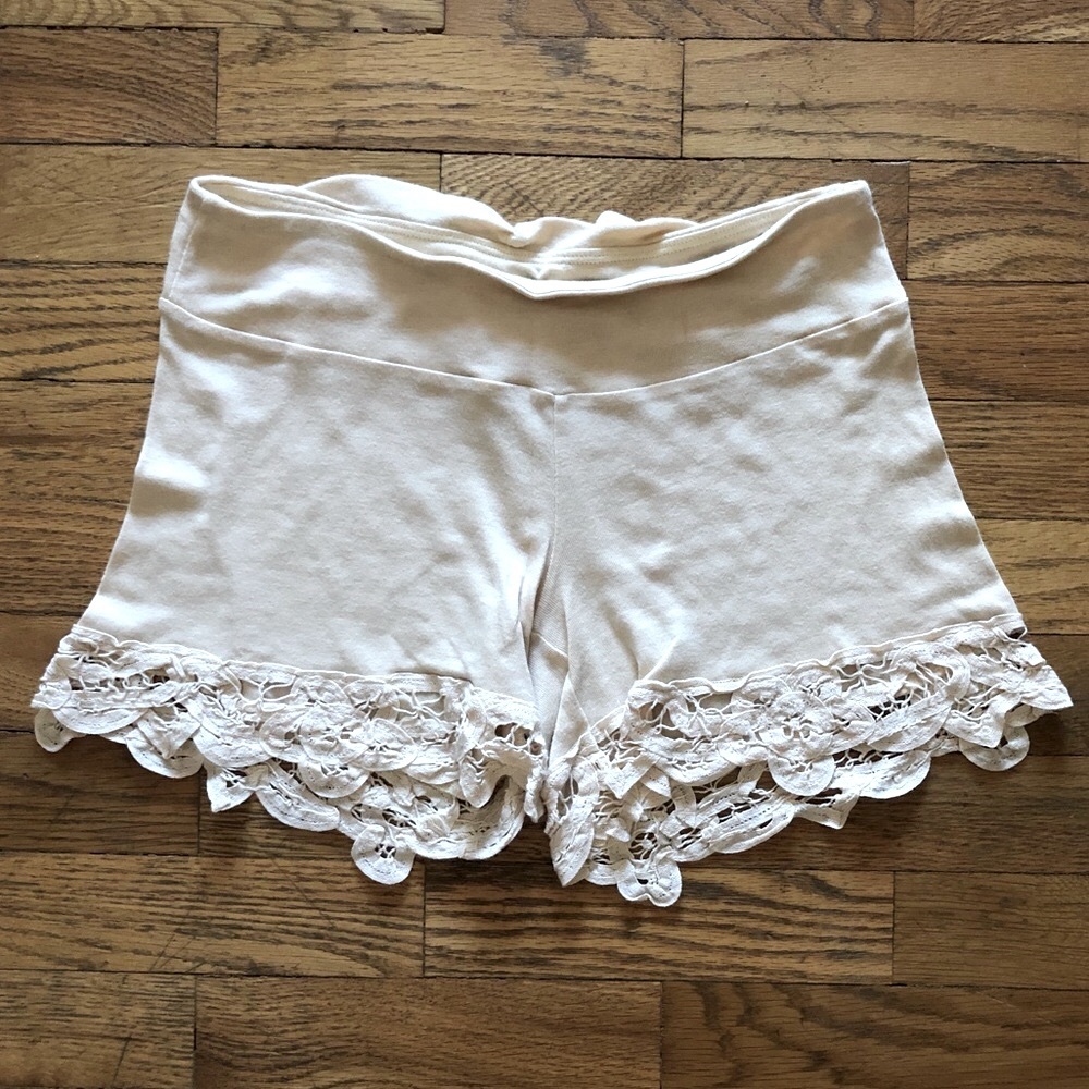 Nightcap Lace Trim Cotton Shorts